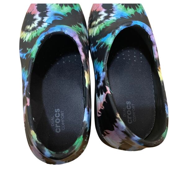 Crocs Work Women's 7 Neria Pro II Graphic Rainbow Tie Dye slip resistant Clog - Picture 5 of 7